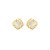 Brinco quadrado cristal olho de gato ouro semijoia BA 5641 - Imagem 1