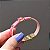 Bracelete Leka couro sintético fio de seda cristal rosa pink - Imagem 2