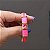 Bracelete Leka couro sintético fio de seda cristal rosa pink - Imagem 3