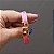 Bracelete Leka couro sintético fio de seda cristal rosa pink - Imagem 4
