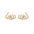 Brinco ear jacket garras zircônias ouro semijoia BA 5395 - Imagem 1