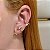 Brinco ear cuff curvas zircônia ouro semijoia - Imagem 2