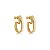 Brinco argola dupla zircônia ouro semijoia - Imagem 1