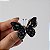 Broche magnético borboleta esmaltada preta - Imagem 1