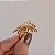 Anel folha liso zircônia ouro semijoia - Imagem 3