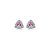 Brinco mini triangular zircônia rosa prata 925 - Imagem 1