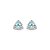 Brinco triangular zircônia azul claro prata 925 - Imagem 1