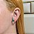 Brinco ear hook corações zircônia verde prata 925 - Imagem 2