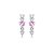 Brinco ear hook corações zircônia roxo prata 925 - Imagem 1