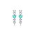 Brinco ear hook corações zircônia turmalina prata 925 - Imagem 1