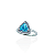 Anel triangular m zircônia azul claro prata 925 - Imagem 4
