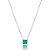 Colar quadrado cristal verde prata 925 - Imagem 1