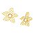 Brinco flor pedra natural nautilus ouro semijoia - Imagem 1