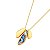 Colar pedra natural abalone ouro semijoia - Imagem 1