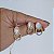 Colar e brinco oval pedra natural nautilus ouro semijoia - Imagem 3