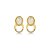 Colar e brinco oval pedra natural nautilus ouro semijoia - Imagem 4