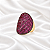Anel Oval com Micro Zircônias Pink Cravejadas Semijoia - Imagem 1