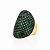 Anel Oval com Micro Zircônias Verdes Cravejadas - Imagem 6