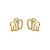 Brinco ear hook zircônias ouro semijoia - Imagem 1