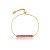 Pulseira gravatinha zircônias pink ouro semijoia - Imagem 1