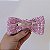 Presilha laço tecido tweed rosa com pérola - Imagem 3