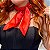 Lenço cetim quadrado liso vermelho flame red LEN-055 - Imagem 2