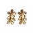 Brinco flores cristal ouro semijoia - Imagem 1