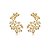 Brinco ear cuff flores zircônia ouro semijoia BA 5496 - Imagem 1