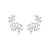 Brinco ear cuff flores zircônia ródio semijoia BA 5496 - Imagem 1