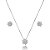 Colar e brinco flor zircônia ródio semijoia 24k03015 - Imagem 1