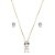 Colar e brinco oval cristal ouro semijoia 3697 - Imagem 1