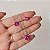 Colar e brinco oval cristal pink ródio semijoia 3697 - Imagem 3
