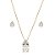 Colar e brinco gota cristal ouro semijoia 3696 - Imagem 1