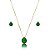 Colar e brinco gota cristal esmeralda ouro semijoia 3696 - Imagem 1