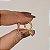 Brinco argolinha coração zircônia colorida ouro semijoia 17406 - Imagem 3
