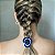 Elástico para cabelo flor acetato azul - Imagem 4