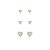 Kit 3 brincos coração zircônias ouro semijoia 24k04004 - Imagem 1