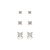 Kit 3 brincos quadrado zircônia ouro semijoia 24k04001 - Imagem 1