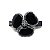 Presilha flor acetato preto com cristais - Imagem 1
