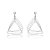 Brinco argolinhas triangulares aço inox - Imagem 1