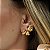 Brinco ear cuff algodão ouro semijoia - Imagem 2