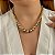 Colar choker esferas ouro e ródio semijoia CLR 1827 A - Imagem 1