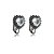 Brinco pressão coração cristal ródio negro semijoia 596009544 - Imagem 1