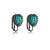 Brinco pressão coração cristal verde ródio negro semijoia 596009544 - Imagem 1