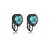 Brinco pressão coração cristal azul ródio negro semijoia 596009544 - Imagem 1