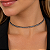 Colar Aro Choker Zircônia Ródio Negro Claro Semijoia 7763 - Imagem 2