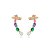 Brinco ear cuff zircônias coloridas ouro semijoia E10186 - Imagem 1