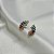 Brinco ear cuff gotinhas zircônias coloridas ouro semijoia E2577 - Imagem 3