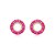 Brinco círculo zircônia baguete pink ouro semijoia E240221 - Imagem 1