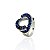 Anel círculo zircônia azul ródio semijoia JZ-240222 - Imagem 1